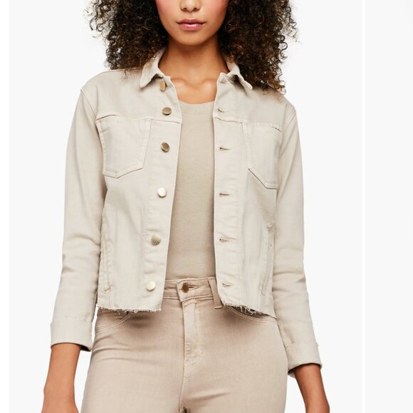 L'AGENCE - Janelle Raw Cut Slim Denim Jacket - Picture 2 of 4